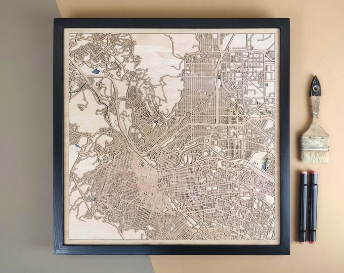 El Paso Personalized Wooden Map - Home Decor Wall Art Gift