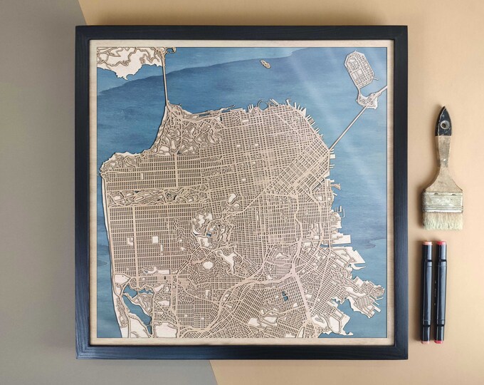 San Francisco Personalized Wooden Map - Home Decor Wall Art Gift