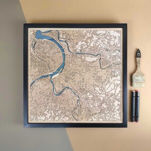 Carte en bois personnalisée de Taipei - Cadeau d'art mural pour décoration d'intérieur