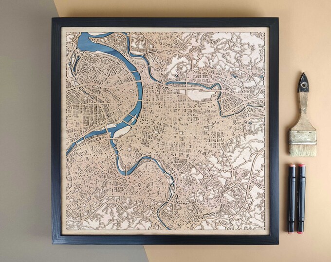 Taipei Personalized Wooden Map - Home Decor Wall Art Gift