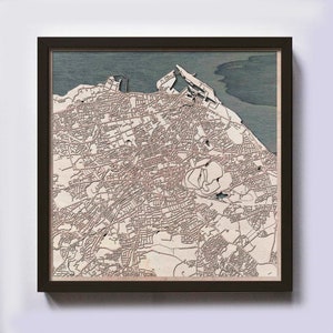 Carte en bois d'Édimbourg - cadeau 5e anniversaire - carte en bois personnalisée découpée au laser encadré cartes art mural - cadeau de fiançailles de mariage pour couple
