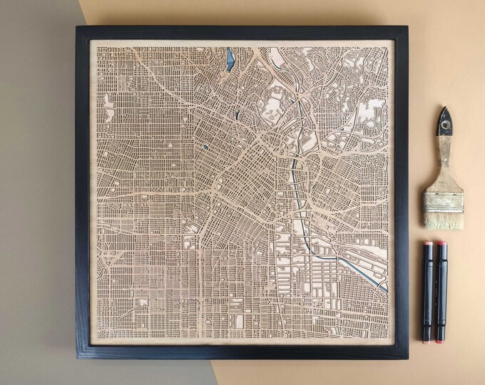 Los Angeles Personalized Wooden Map - Home Decor Wall Art Gift