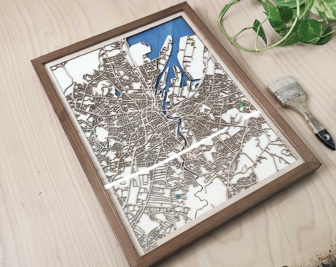 Belfast Wood Map - 3D Laser Cut Map