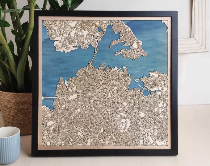 Auckland Custom Wood Map - Personalized Art Gift