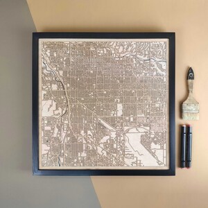 Carte en bois personnalisée de Tucson - Cadeau d'art mural pour décoration d'intérieur