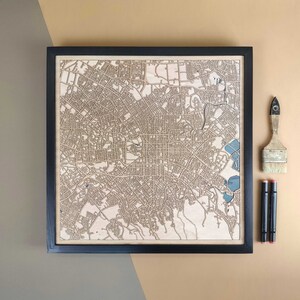 Carte en bois personnalisée de Christchurch - Cadeau d'art mural pour décoration d'intérieur