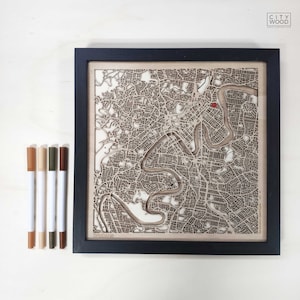 Brisbane Wood Map - 3D-stadskaart