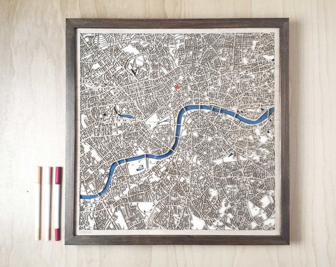 London Wood Map - Wall Decor