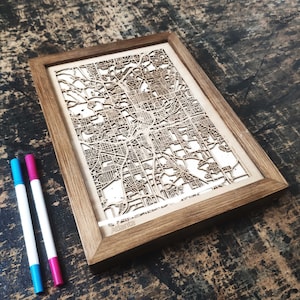 Houten kaart Atlanta - 3D-stadskaart