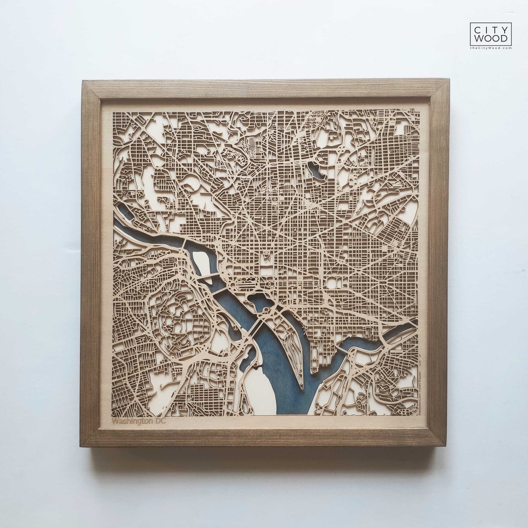 Washington Wood Map - Wall Decor - Etsy