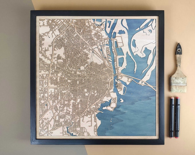 Mobile Personalized Wooden Map - Home Decor Wall Art Gift