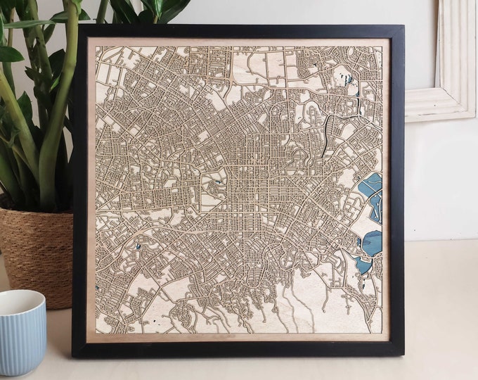 Christchurch Custom Wood Map - Personalized Art Gift