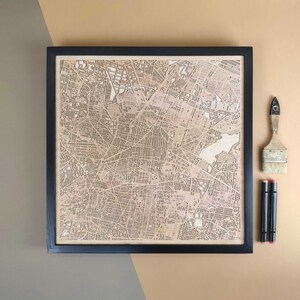 Carte en bois personnalisée de Mexico - cadeau d'art mural décoration d'intérieur
