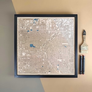 Carte en bois personnalisée de Denver - Cadeau d'art mural pour décoration d'intérieur