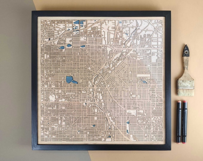 Denver Personalized Wooden Map - Home Decor Wall Art Gift