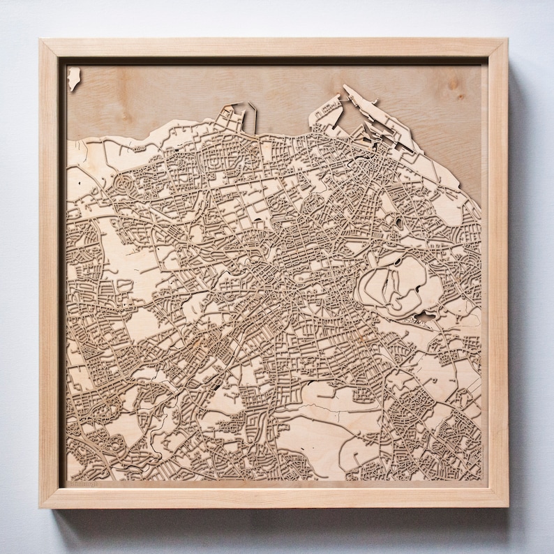 Edinburgh Wooden Map laser Cut Wood Streets City Maps 3d Etsy