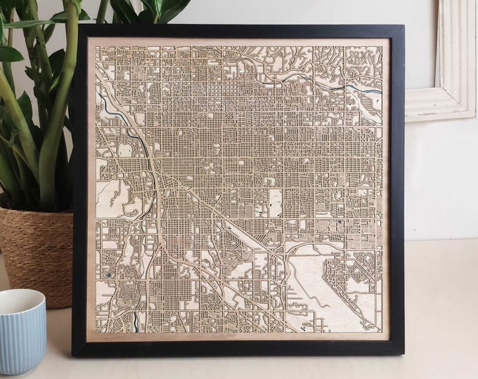 Tucson Custom Wood Map - Personalized Art Gift