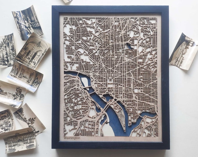 Washington Wood Map - 3D Laser Cut Map