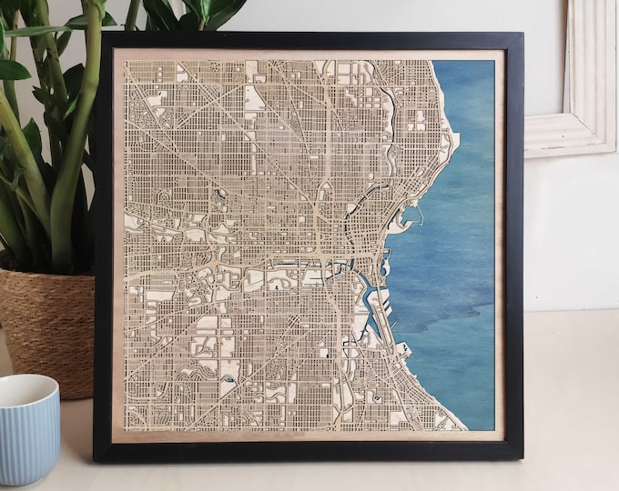 Milwaukee Custom Wood Map - Personalized Art Gift