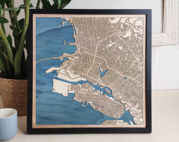 Oakland Custom Wood Map - Personalized Art Gift