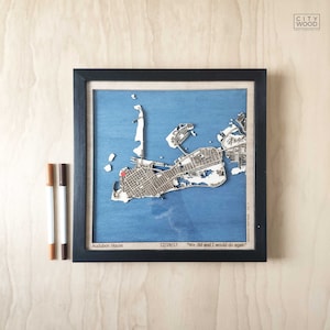 Carte en bois de Key West - Plan de la ville en 3D