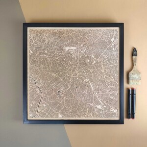 Carte en bois personnalisée de São Paulo - Cadeau d'art mural décoration d'intérieur