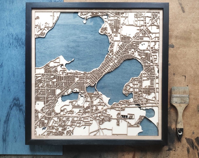 Madison Wood Map - 3d City Map