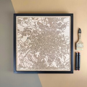 Carte en bois personnalisée de Jérusalem - Cadeau d'art mural pour décoration d'intérieur