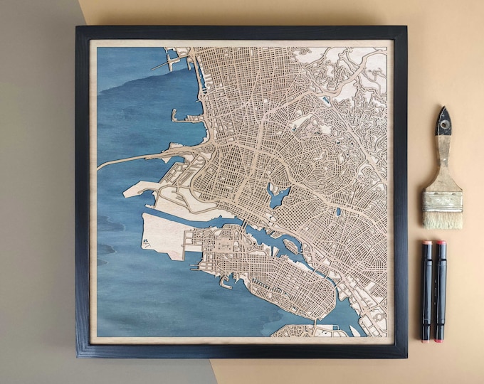 Oakland Personalized Wooden Map - Home Decor Wall Art Gift