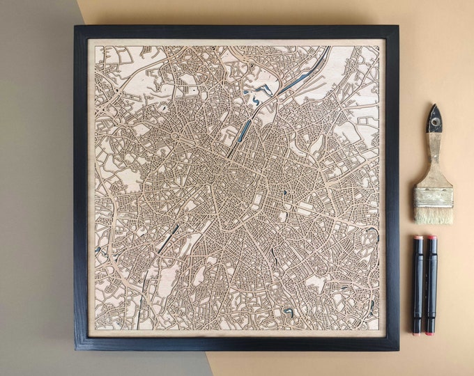 Brussels Personalized Wooden Map - Home Decor Wall Art Gift