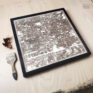 Carte en bois de Las Vegas - carte découpée au laser 3D