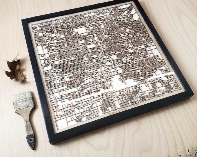 Las Vegas Wood Map - 3D Laser Cut Map