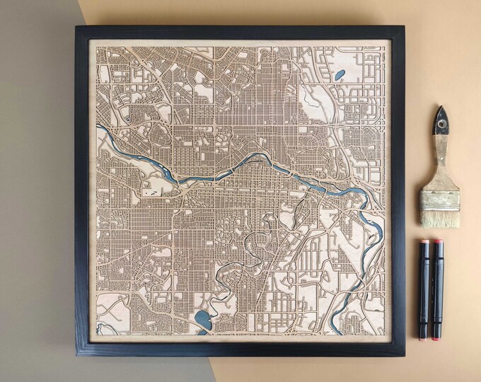 Calgary Personalized Wooden Map - Home Decor Wall Art Gift