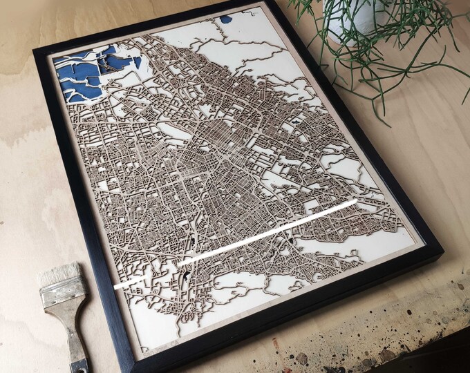 San Jose Wood Map - 3D Laser Cut Map