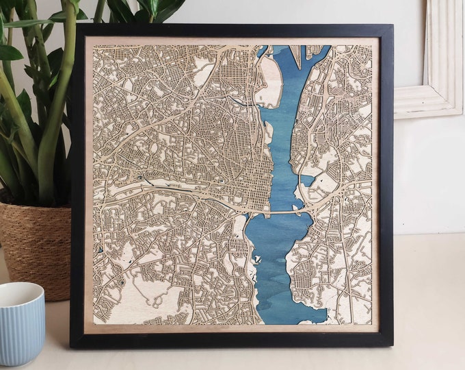 Alexandria Custom Wood Map - Personalized Art Gift