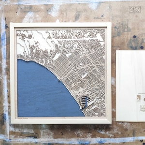 Santa Monica Wood Map - 3d City Map