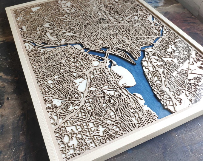 Washington Wood Map - 3d City Map