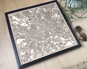 Atlanta Wood Map - 3D Laser Cut Map