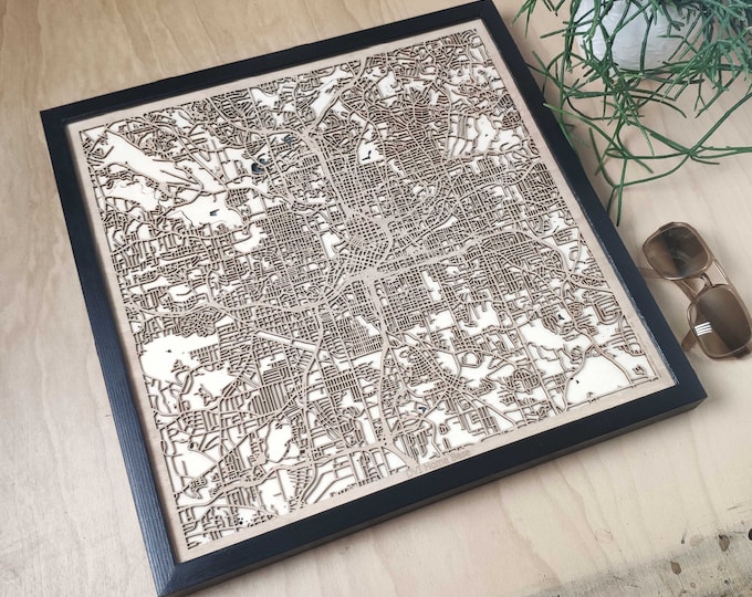 Atlanta Wood Map - 3D Laser Cut Map