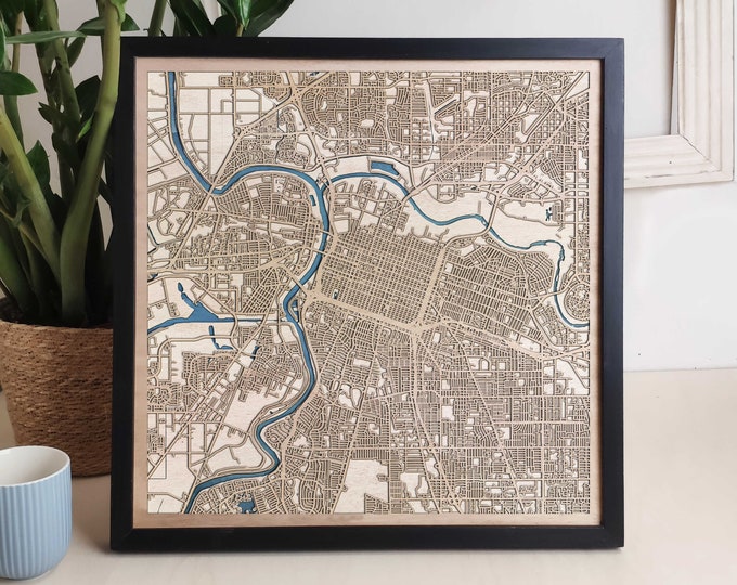Sacramento Custom Wood Map - Personalized Art Gift