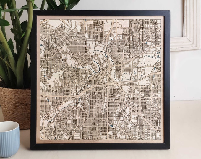 Fort Worth Custom Wood Map - Personalized Art Gift