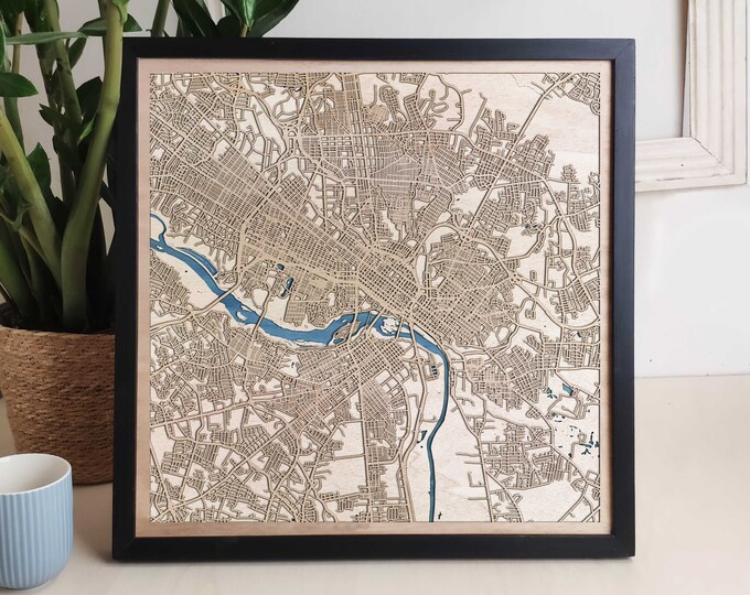 Richmond Custom Wood Map - Personalized Art Gift