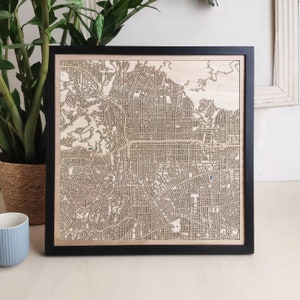 Carte en bois personnalisée de Pasadena - Cadeau artistique personnalisé