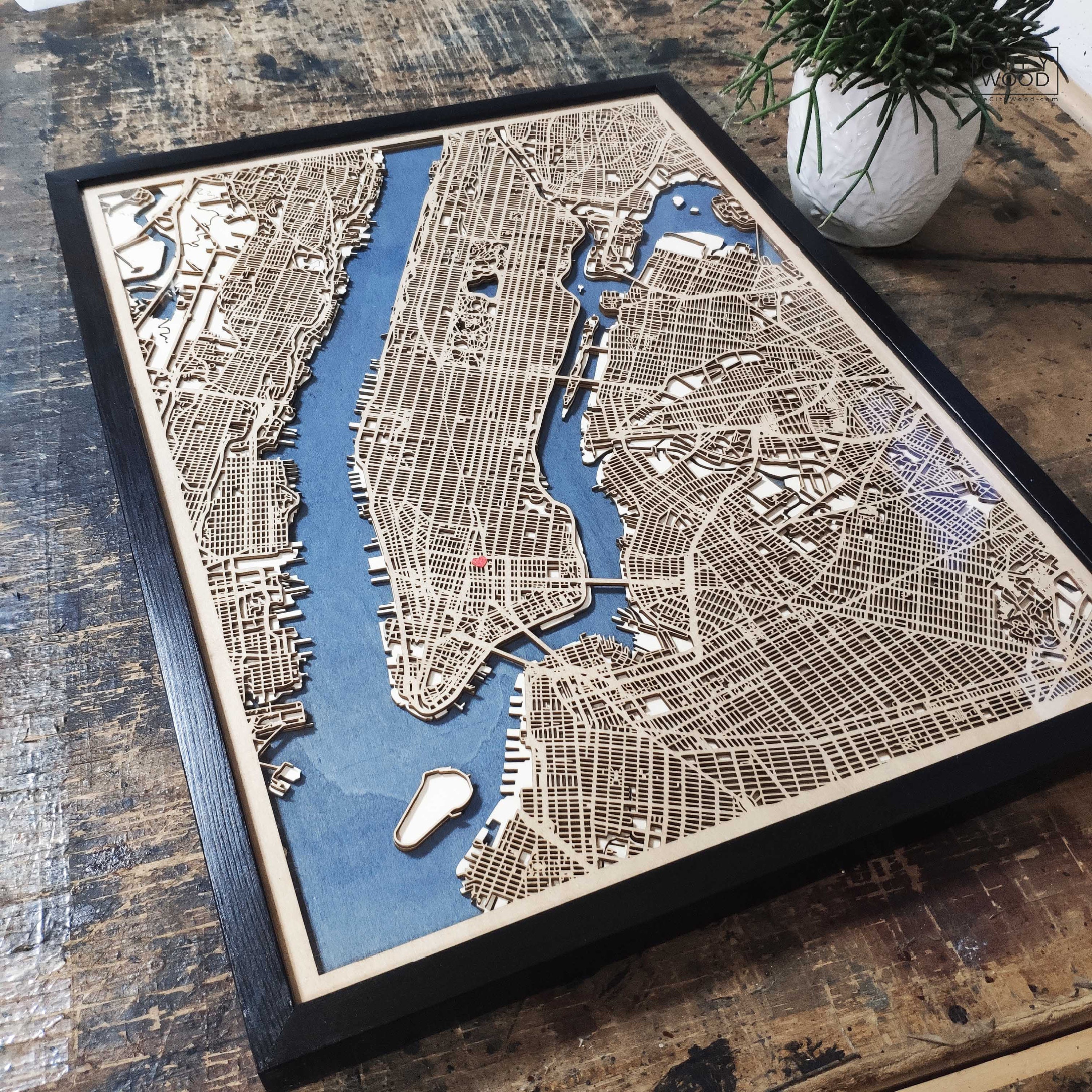 Wooden Map of the City»‎ – Real Estate Store