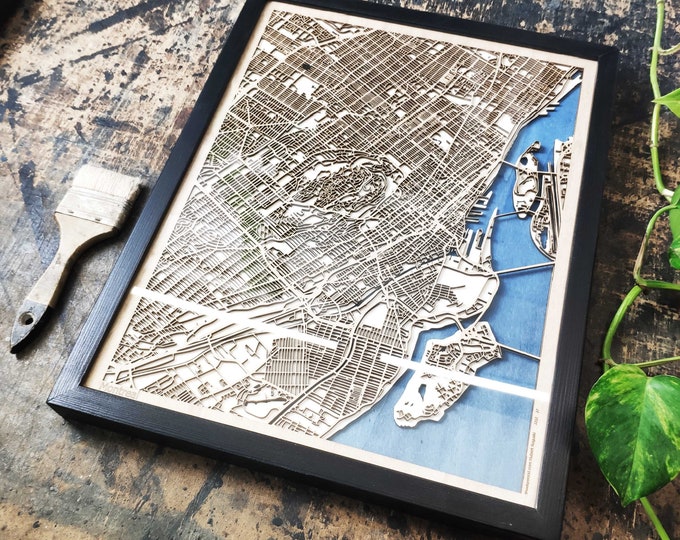 Montreal Wood Map - 3d City Map