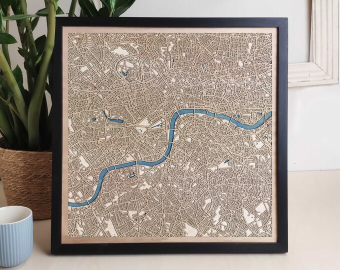 London Custom Wood Map - Personalized Art Gift