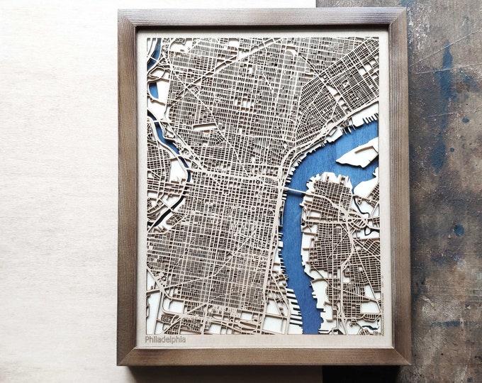 Philadelphia Wood Map - Wall Decor