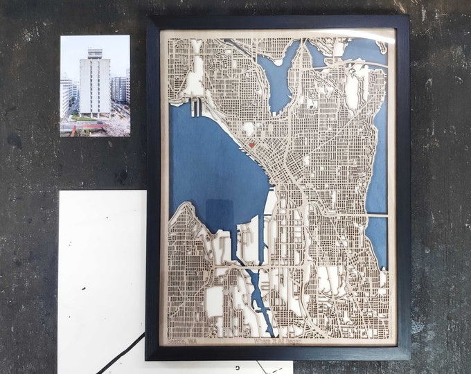 Seattle Wood Map - 3d City Map