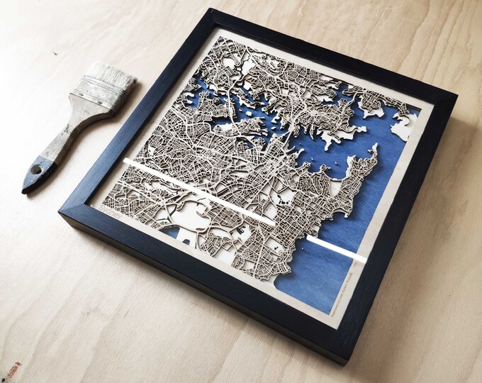 Sydney Wood Map - Wall Decor