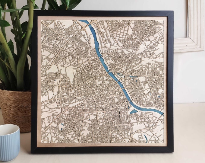 Warsaw Custom Wood Map - Personalized Art Gift